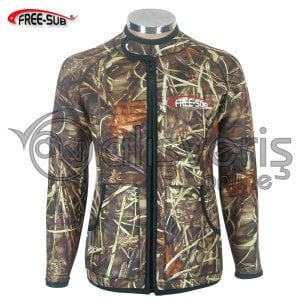 Saz Desen Cırtlı Yaka Mont