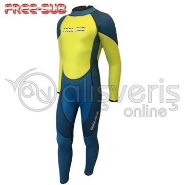 Çocuk Sörf ve Dalış Elbisesi Blue 3mm